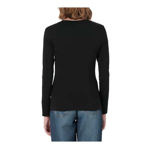 T-shirt Donna a maniche lunghe, con script logo decorato con strass